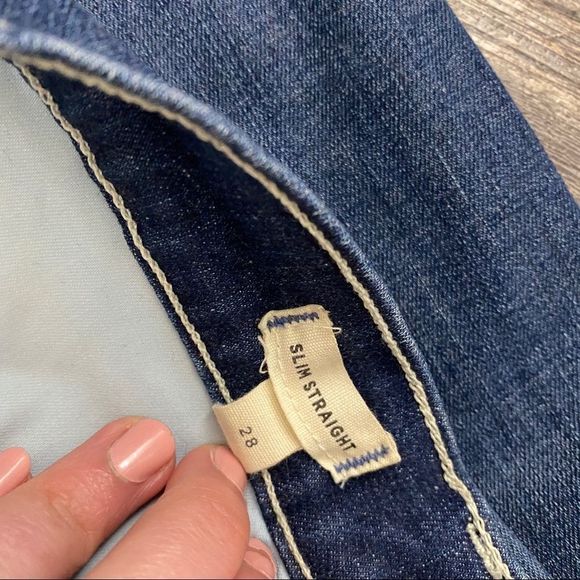 Madewell Slim Straight Raw Hem Denim Jeans 28 - Picture 3 of 4